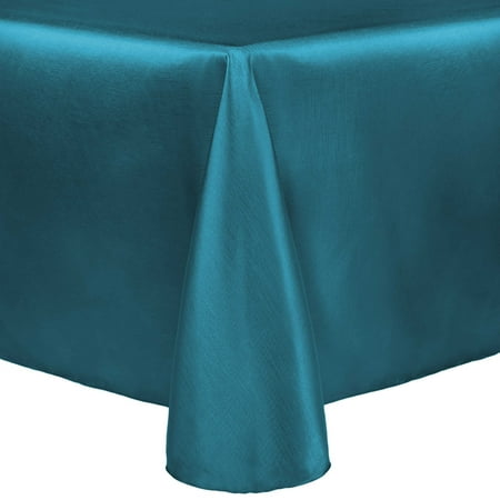 

Ultimate Textile Reversible Shantung Satin - Majestic 60 x 84-Inch Oval Tablecloth Turquoise Blue