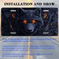 thumbnail image 3 of 1 Pcs 2D Flat License Plate Covers & Frames, Dark Wolf For Decorative Front, Waterproof For Decoration Aluminum License Plate Covers & Frames Cover For Men Women, 12" X 6", 3 of 7
