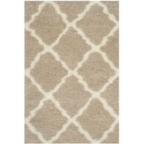 SAFAVIEH Dallas Logan Geometric Shag Area Rug, Beige/Ivory, 2'3" x 4'