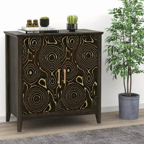 TROPOW Sideboard Cabinet, 31.1 inch Modern Buffet Cabinet with Storage, Credenza Buffet Table 2 Doors and Adjustable Shelves, Kitchen Sideboard Cabinet/Dining Room Credenza