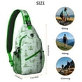 thumbnail image 5 of Nature Frog Sling Backpack, Cute Green Frog Mushroom and Flower Print Crossbody Bag, Forest Plant Pattern for Students and Travelers, 5 of 6