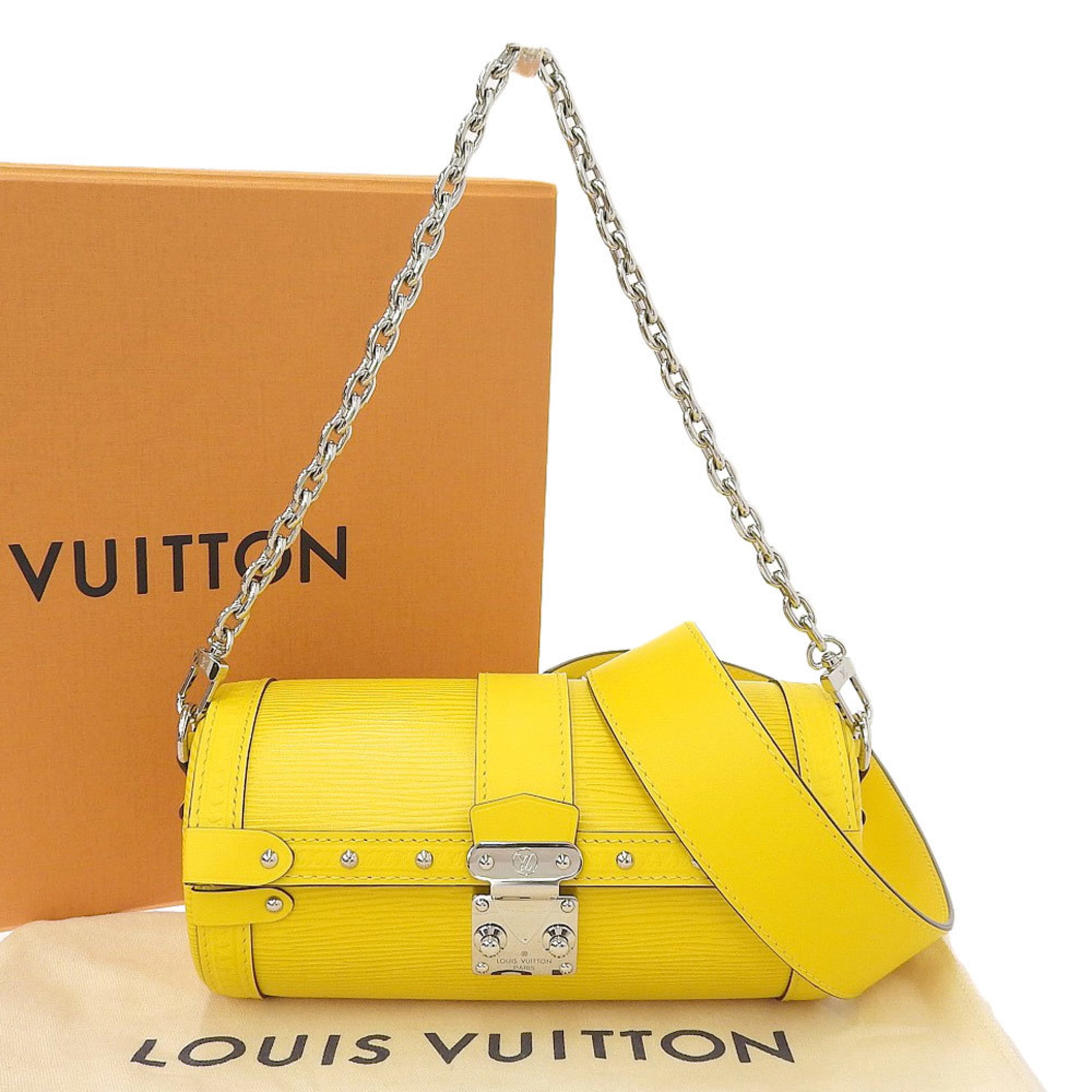 Papillon trunk leather handbag Louis Vuitton Yellow in Leather - 34104982