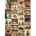 thumbnail image 2 of Handcraft Rugs Cabin Rug  Lodge, Cabin Nature and Animals Area Rug  Modern Nature Pattern Cabin Area Rug  Abstract, Chocolate/Beige-Eagle on Mountain Top 5x7 feet, 2 of 9