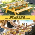 thumbnail image 6 of Farm Flowers Table Cloths for 4 Foot Rectangle Tables, Retro Sunflowers Barn Doors Butterfly Wood Board Patio Waterproof Elastic Fitted Tablecloths, Washable Rectangular Table Cover for Camping, 6 of 8