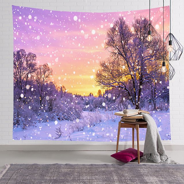 Innerwin Wall Hanging Xmas Background Cloth Santa Claus Christmas Soft Tapestry Home Decor Washable Blanket Colorful Style 14 59"x79"