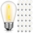 thumbnail image 1 of 24PCS Focos Led Luz Calida, Bombillas de Repuesto LED S14, Focos Vintage Luz calida, Inastillable e Impermeable, 2200K, E26, 110V, para Luces de Cadena para Exteriores, 1 of 9