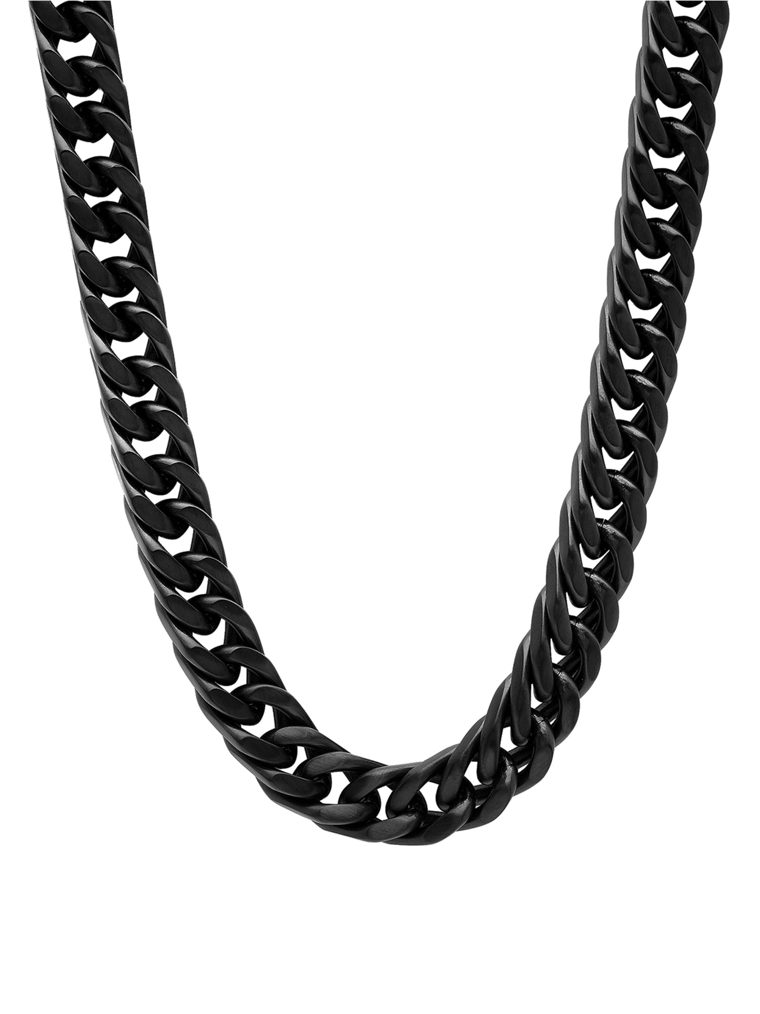 Men's Black Stainless Steel Curb Link 