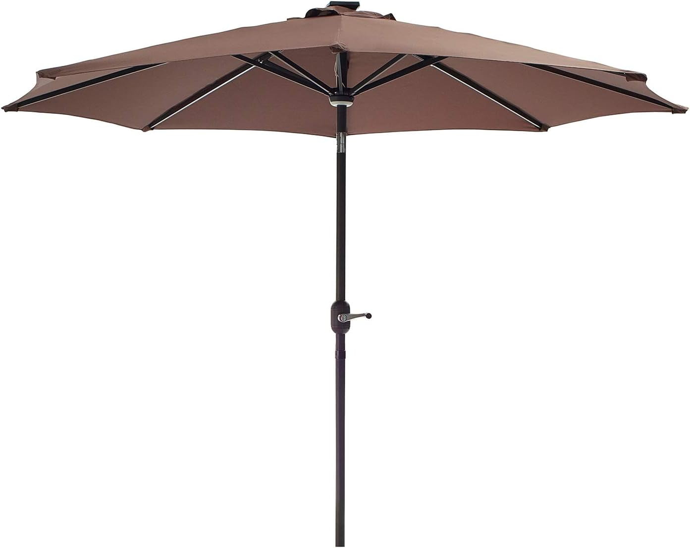Solar Outdoor Umbrella With LED Lighted 360°Rotation Adjustment Tilt