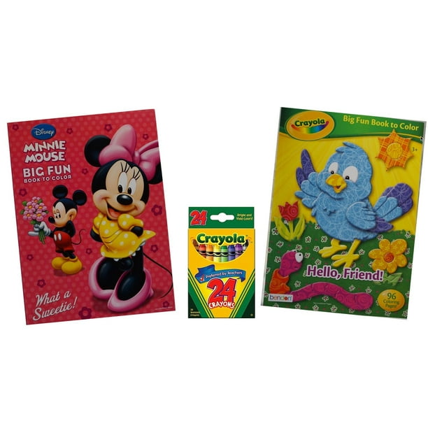 Download Disney Minnie Mouse Big Fun Coloring Books Set Of 2 And 24 Crayons Bundle Set Walmart Com Walmart Com