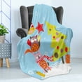 thumbnail image 4 of Christmas Soft Flannel Fleece Throw Blanket, Funny Cartoon Cat Owl and a Bird Best Friends Animals Gifts Noel Print, Cozy Plush for Indoor and Outdoor Use, 70" x 90", Green Blue, by Ambesonne, 4 of 5