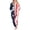 BlueWhiteRed, variant on Women's Fleece Non-Footed One Piece Sleepwear Adult Hooded Pajamas Ladies Bodysuit Jumpsuits