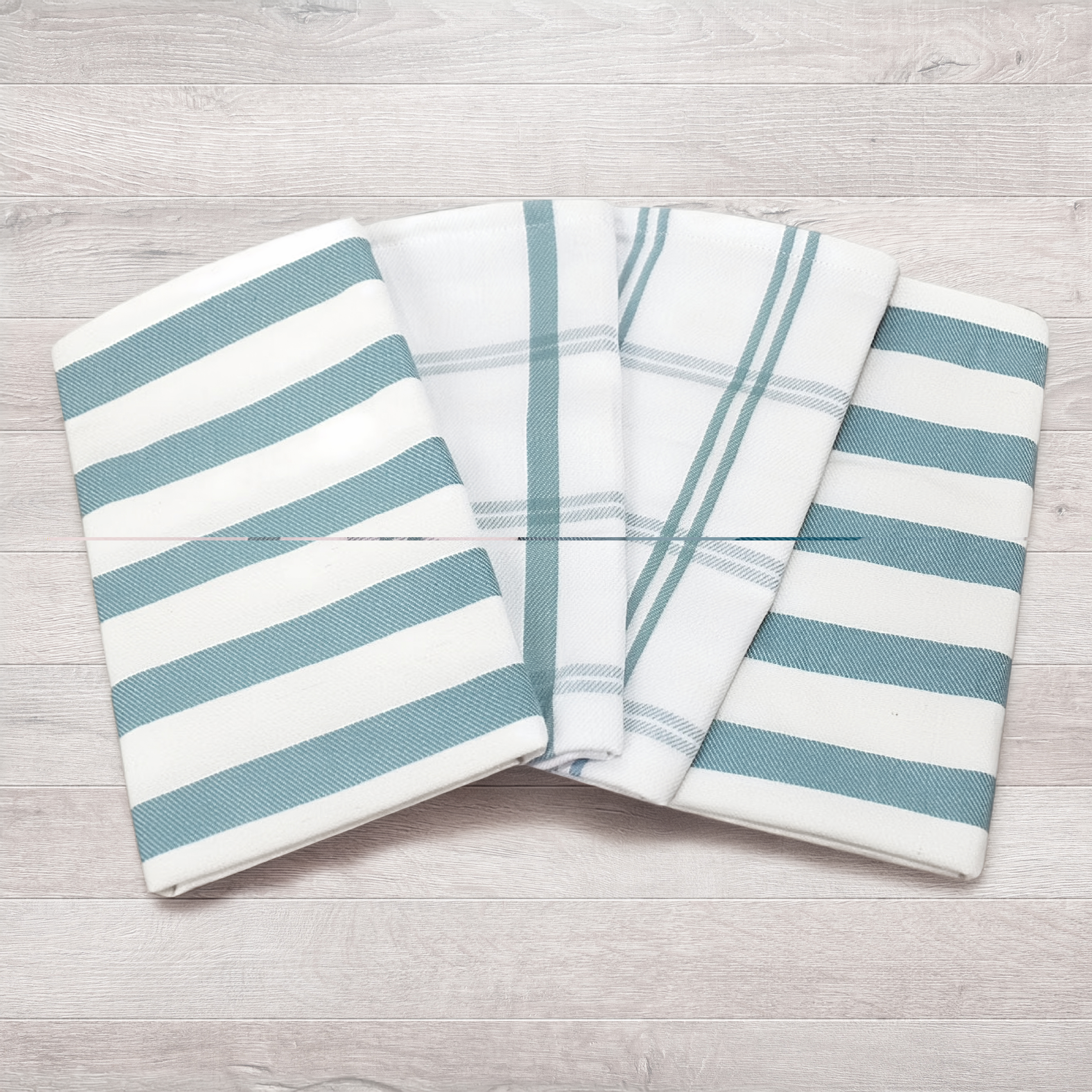 thumbnail image 5 of Lot de 4 torchons de cuisine Mainstays, 100 % coton, 40 x 70 cm, bleu porcelaine, 5 of 5