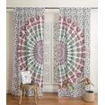 thumbnail image 2 of Pop Popular Handicrafts Indian Hippie Bohemian Beautiful Peacock Mandala Curtain Panels White Multicolor, 2 of 7