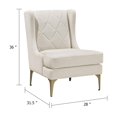 thumbnail image 5 of Svy Wingback Accent Chair- Taupe Chenille Cushion- Gold Metal Legs, 5 of 7