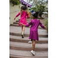 thumbnail image 3 of Big Girls' Cold Shoulder Flare Ruffle School Party Flower Girl Dress Mulberry Size 10 (K43D4), 3 of 4
