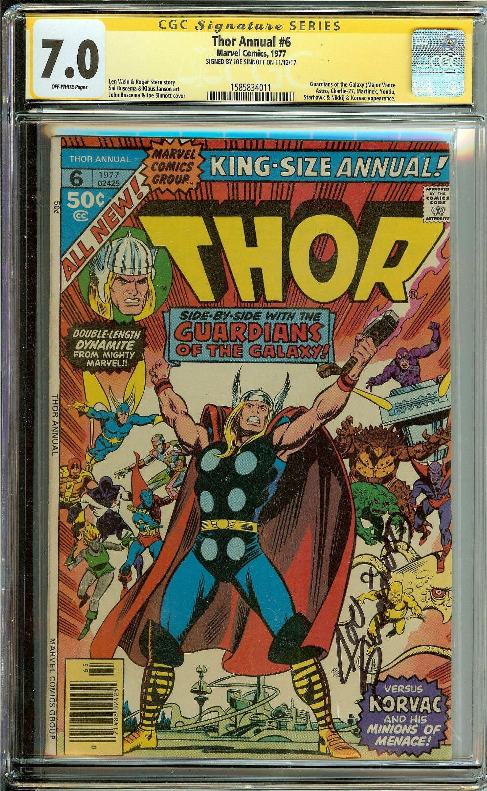The Mighty Thor Annual #6. CGC 7.0 Signed Joe Sinnott