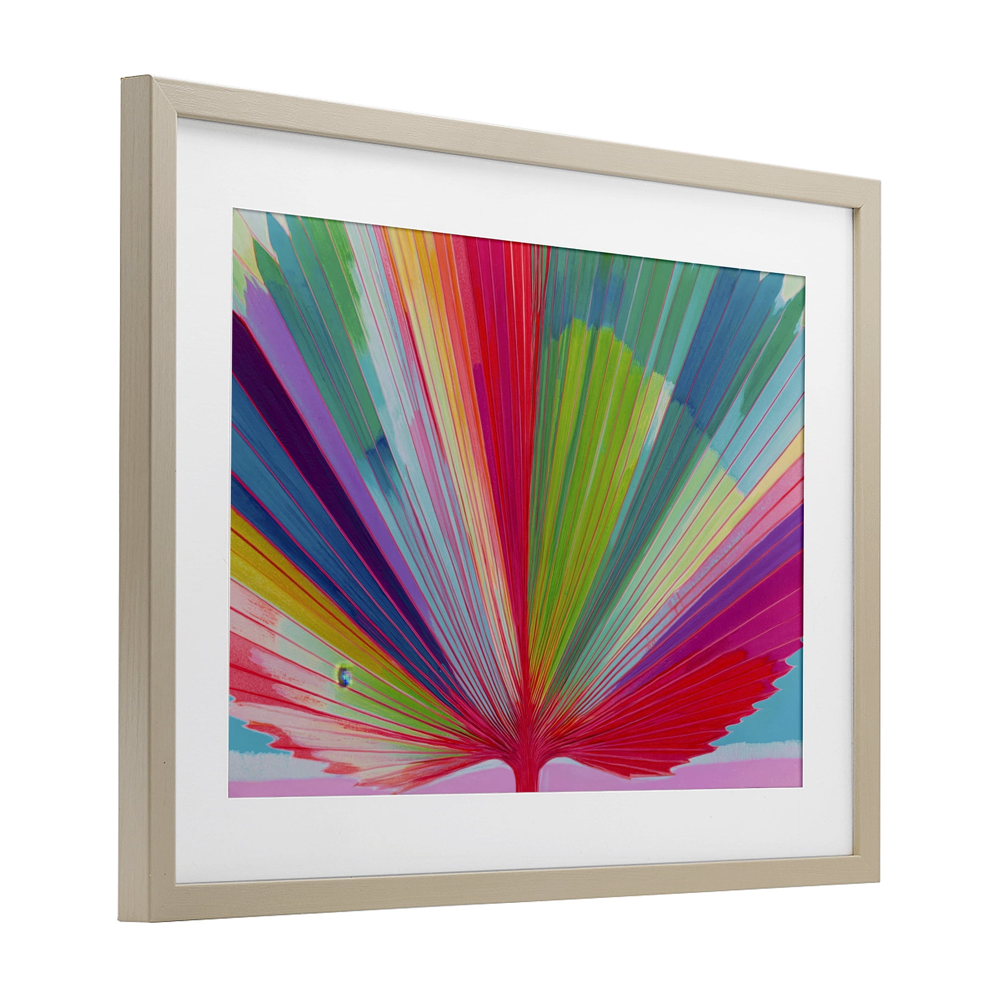 Stupell Industries Palm Fan In Spectrum Birch Framed Print Under Glass, design by Chromatic Storm Studio