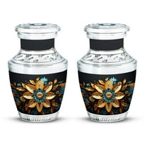 SUBSH Gilded Petals - Memorial Keepsakes for Ashes - Urn for Ashes Small - Memorial Urns for Human Ashes - Urns for Ashes Adult Female Mom - 3inch,2pcs -