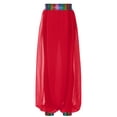 thumbnail image 4 of MSemis Pantalon de Cheerleading Premium pour Filles, Taille Élastique, Patchwork en Chiffon Métallique, Performance Jazz, Rouge 16, 4 of 5