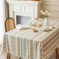 thumbnail image 2 of Nvzi Tablecloth, Cotton and Linen, No-wash Fabric, Ethnic Style, Rectangular Tassel, Dining Homestay, Tablecloth 55*78inch（Flower）, 2 of 3