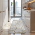 thumbnail image 4 of White Marble Gold Leaf Hexagon Pattern Kitchen Rug Mat,Kitchen Runner Rugs Non Skid Washable,Decorative Kitchen Floor Mats for Kitchen,Sink,Laundry,17"x47.2", 4 of 7