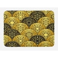 thumbnail image 1 of Mandala Bath Mat, Overlapping Round Shapes Scale Retro Revival Fashion with Arabic Art Elements, Non-Slip Plush Mat Bathroom Kitchen Laundry Room Decor, 29.5 X 17.5 Inches, Yellow and Black, Ambesonne, 1 of 2