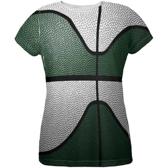 Championship Basketball Forest Green & White All Over Womens T Shirt Multi X-LG