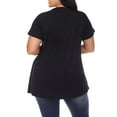 thumbnail image 3 of White Mark Women's Plus Size Crisscross Neck Short Sleeve Top, 3 of 5