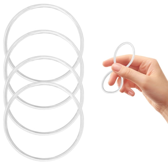 CSSJKYJ 4 Pcs 16oz or 20oz Replacement Rubber Lid Seals, 4 Pcs 2.4" Diameter O Shaped Resealable Lid Gaskets for Stainless Steel Insulated Tumbler Mugs Cups Vacuum,White
