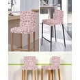 thumbnail image 5 of Red Boho Flower Bar Stool Covers Set of 6, Vintage Paisley Farmhouse Pattern Stretch Washable Bar Chair Covers with Backs, Removable Pub Counter Height Chair Cover for Kitchen Dining Room Cafe, 5 of 7