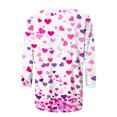 thumbnail image 5 of Penkiiy T-Shirt de la Saint-Valentin pour Femmes Manches 3/4 Col Rond Mignon Cœurs Graphiques T-Shirts Mode Décontractée Blouse 3TG Multicolore, 5 of 5