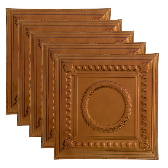 Great Lakes Tin Cleveland Copper 2ft x 2ft Nail Up Ceiling Tiles (5 Pack)