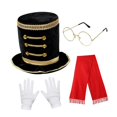 thumbnail image 3 of Conjunto de 4 piezas de accesorios de disfraz de Papá Noel para adultos para juegos de rol. negro, 3 of 8