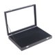 thumbnail image 3 of Caja organizadora de collares con tapa transparente, caja de exhibición de almacenamiento para collares, bandeja de joyería con tapa de vidrio de 20 Negro, 3 of 9
