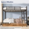 thumbnail image 6 of Twin Over Twin Metal Bunk Bed, Heavy Duty Bunk Bed Frame with Safety Ladder & Guardrail, Space-Saving Sturdy Bed for Juniors Teens Adults, No Box Spring Needed, Black, 6 of 7
