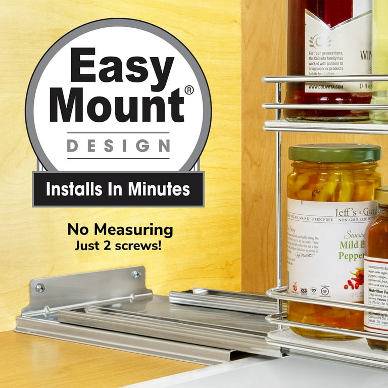 LYNK PROFESSIONAL Pantry Storage Kitchen 10 1 4 Wide Double Pull Out Spice Rack Slide Out Shelf Chrome Walmart