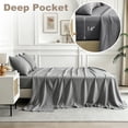 thumbnail image 6 of Jessy Home Bed Sheets Set 4 Piece Twin Sheet Set Silver Gray Cotton Blend Fitted Sheet, Flat Sheet & 2 Pillowcases Bedding Set, 6 of 10