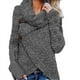 thumbnail image 5 of Suéter de punto irregular de manga larga con abertura distintiva y cuello redondo para mujer de estilo europeo y americano para otoño e invierno, 5 of 5