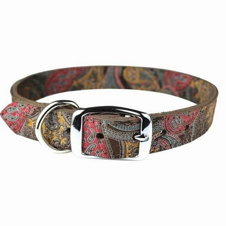 Leather Brothers 6248-CH22 1 x 22 in. Paisley Dog Collar Chocolate