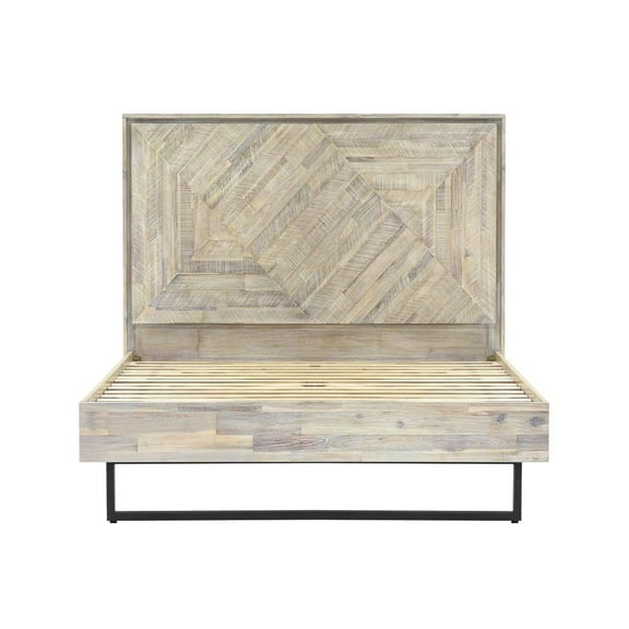 Armen Living Peridot Modern Wood Queen Platform Bed Frame in Natural