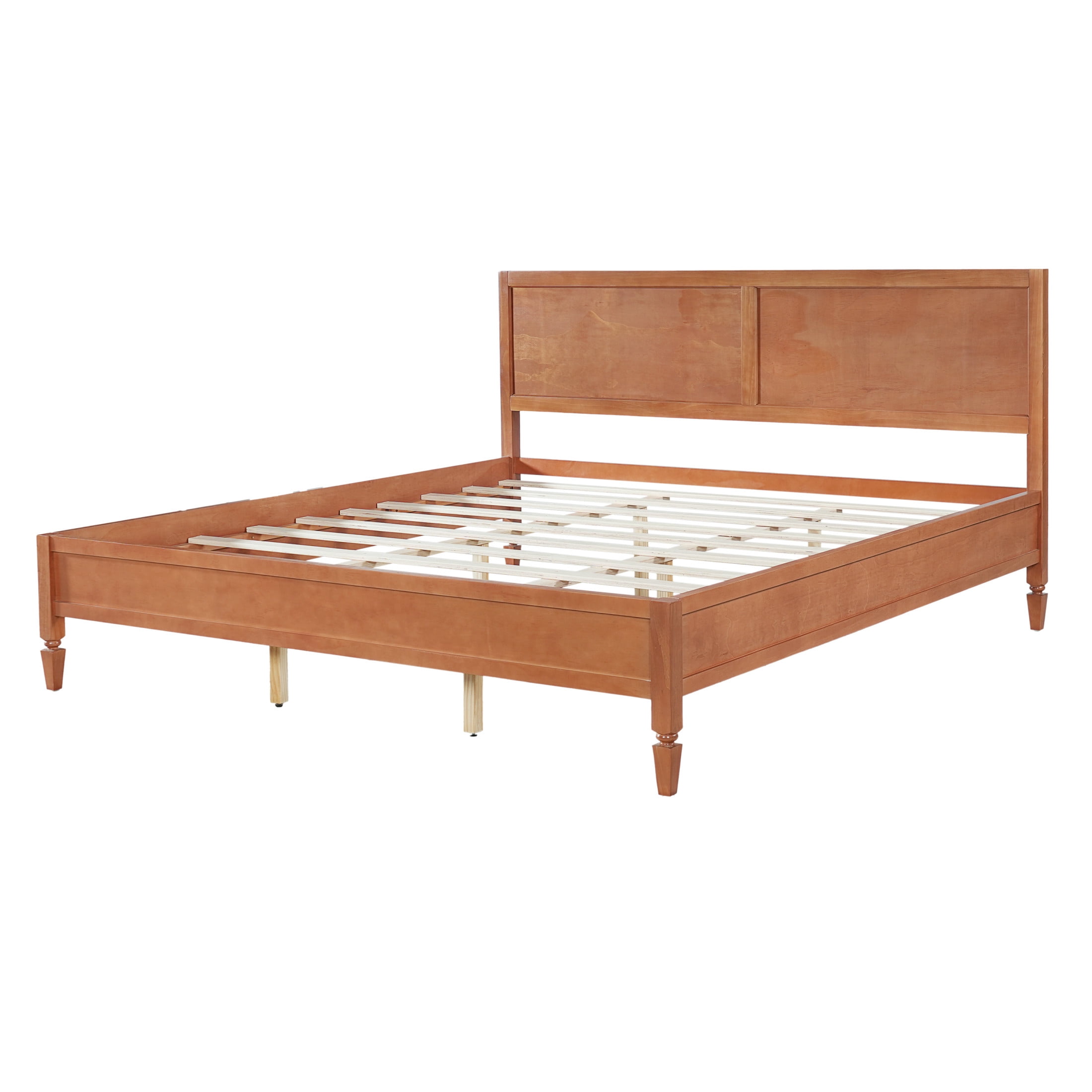 Christopher Knight Home Wooden Platform Bed Frame with Classic Panel Headboard, King Size, Brown