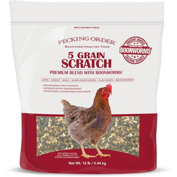 Pecking Order 5 Grain Scratch Chicken Feed, 12 lbs.