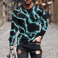 thumbnail image 1 of Blusas y camisas de manga larga con cuello redondo para hombre Camisa con estampado de luces Cuello redondo Manga larga Jersey Camiseta estampada Blusa para hombre Blusa, 1 of 5