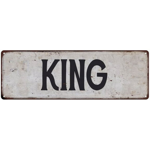 KING Vintage Look Rustic Chic Metal Sign 8x24 108240036019