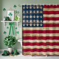 thumbnail image 3 of Shower Curtain, Independence Day Stars And Stripes Waterproof Shower Curtain Set with Hooks for Bathroom Showers,Stalls and Bathtubs,36x72In Retro USA Flag Star, 3 of 9