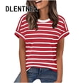 thumbnail image 2 of Dlentnea Womens Striped Tops Short Sleeve Shirts Summer Fashion Outfits Dressy Casual Business Blouse Clothes, 2 of 6
