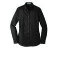 thumbnail image 3 of Port Authority Adult Female Women Plain Long Sleeves Shirt Deep Black Small, 3 of 4