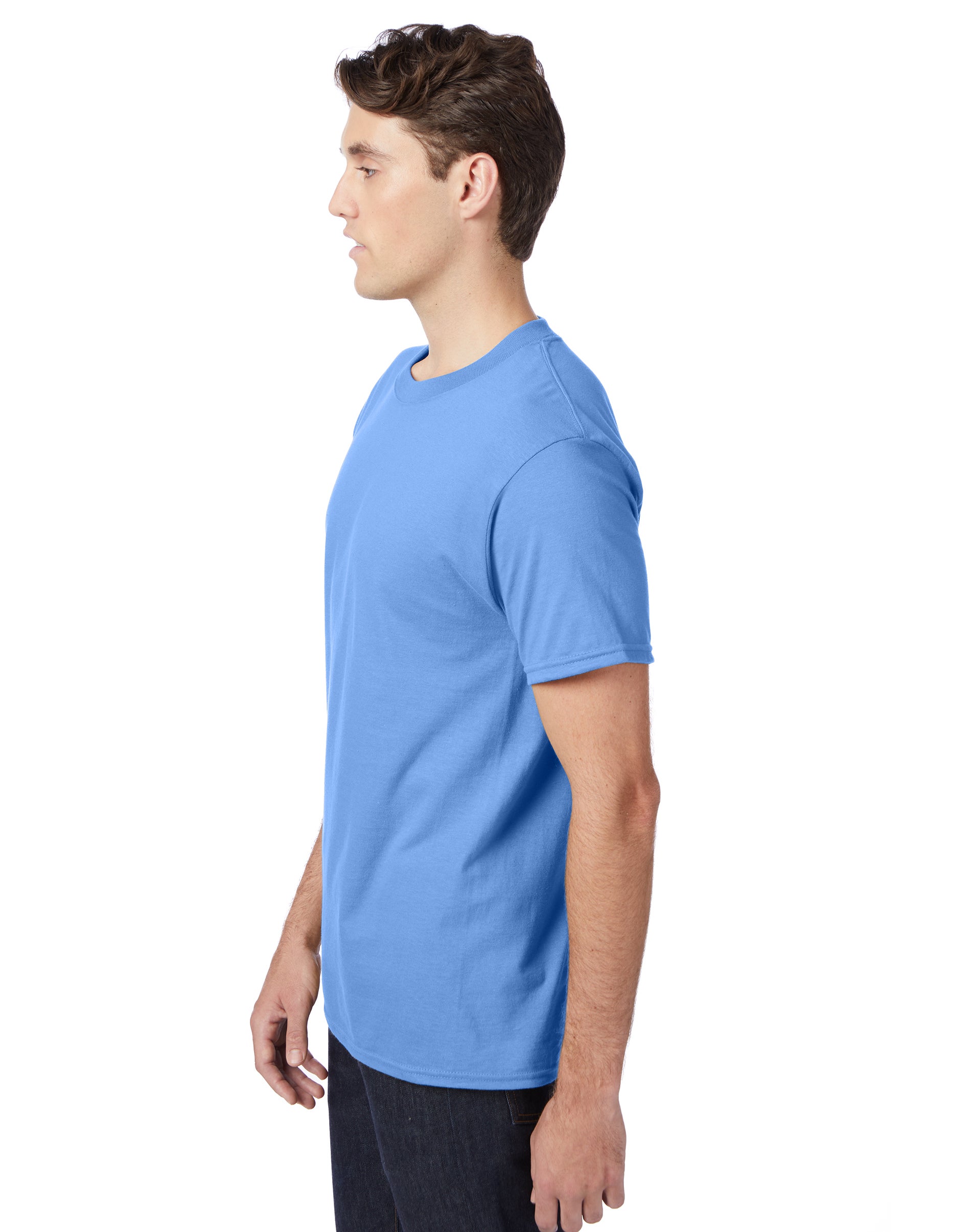 Hanes Beefy-T Unisex Short Sleeve T-Shirt Carolina Blue S - image 2 of 4