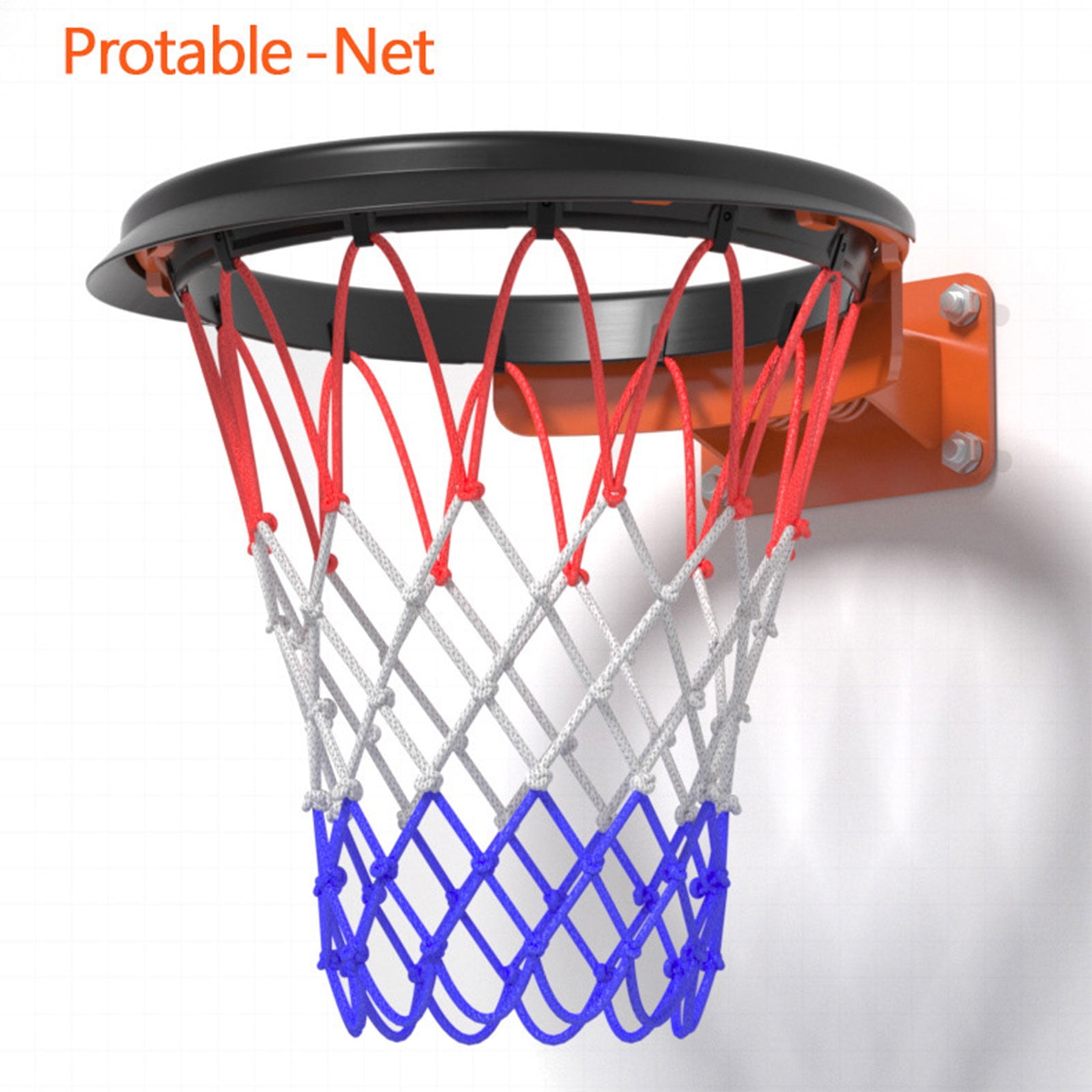 BIBABLYKE Basketball PU Portable Basketball Meshes Frame for Indoor and Outdoor Removable Professional School Basketball Net Frame