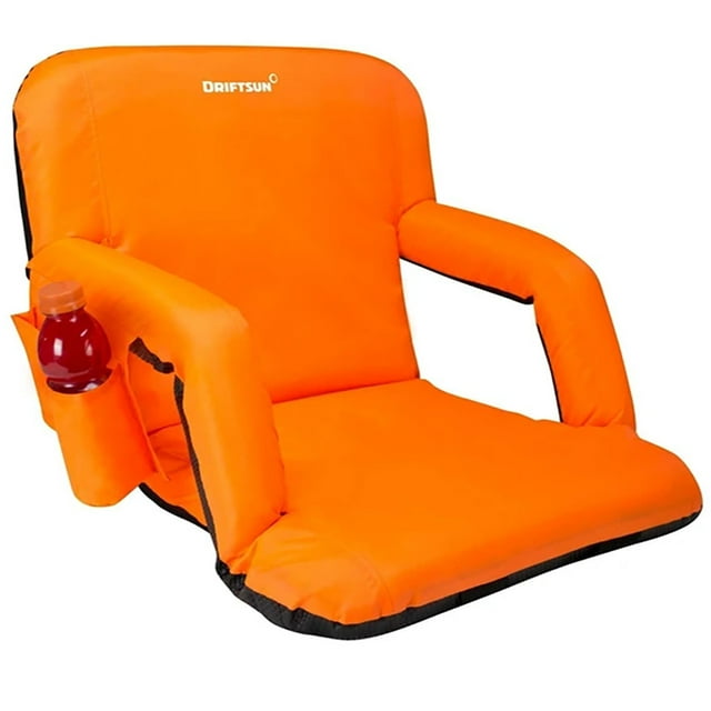 Driftsun Siège de Stade Inclinable Pliant Rembourré Portable 6 Positions, Orange